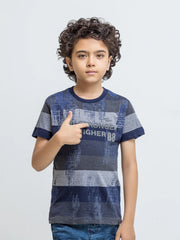 Boy's Grey & Blue T-Shirt - EBTTS5-029