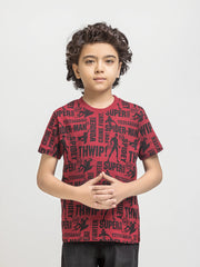Boy's Maroon T-Shirt - EBTTS6-020