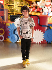 Boy's White Multi T-Shirt - EBTTS6-034