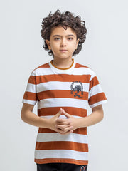 Boy's White & Brown T-Shirt - EBTTS6-052