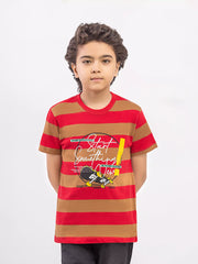 Boy's Red & Brown T-Shirt - EBTTS6-057