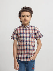 Boy's Cream Multi Shirt - EBTSH6-27698