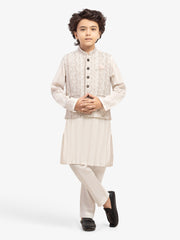 Boy's Cream Waist Coat Suit - EBTWCS5-25210
