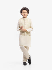 Boy's Cream Waist Coat Suit - EBTWCS5-25215