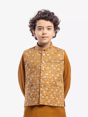 Boy's Mustard Waist Coat Suit - EBTWCS5-25217