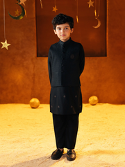 Boy's Black Waist Coat Suit - EBTWCSC5-032