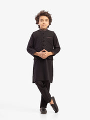 Boy's Black Waist Coat Suit - EBTWCSC5-047