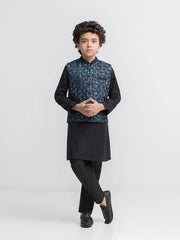 Boy's Black Waist Coat Suit - EBTWCSC5-050