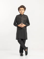 Boy's Black Waist Coat Suit - EBTWCSC5-056