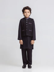 Embroidered Silk Waistcoat Suit - ECBTWCS5-062