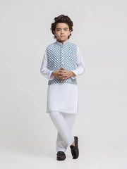 Embroidered Silk Waistcoat Suit - ECBTWCS5-089