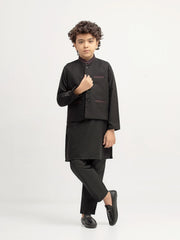 Boy's Black Waist Coat Suit - ECBTWCS5-098