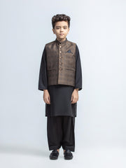 Embroidered Silk Waistcoat Suit - ECBTWCS6-114