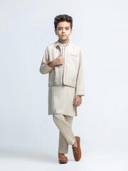 Embroidered Satin Waistcoat Suit - ECBTWCS6-115