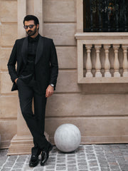 Double Breasted Shawl Collar Tuxedo Suit - ECMTCPT5-1008