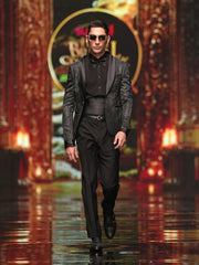 Rounded Shawl Collar Tuxedo Suit - ECMTCPT5-1014