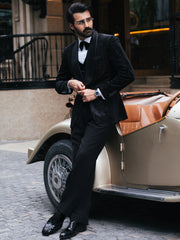 Rounded Shawl Collar Tuxedo Suit - ECMTCPT5-1015