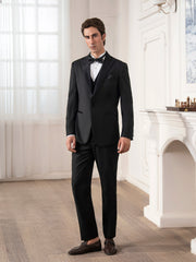 Peak Lapel Collar Tuxedo Suit - ECMTCPT5-1017