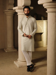 Embroidered Schiffli Kurta Pajama - ECMTKP5-012