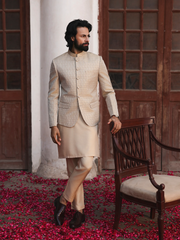 Men's Beige Prince Coat Suit - ECMTPCS5-023
