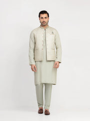 Embroidered Silk Waistcoat Suit - ECMTWCS5-021