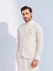 Embroidered Blended Waistcoat Suit - ECMTWCS5-030