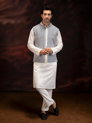 Embroidered Waistcoat Suit - ECMTWCS6-040