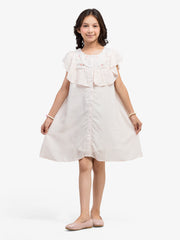Girl's Pink & White Frock - EGTF24-200101