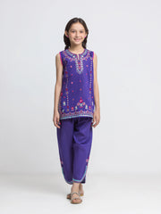 Embroidered Cambric Co-Ord Set - EGTKED6-74037ST