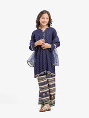 Girl's Navy Blue Pret - EGTPLE5-50039-3P