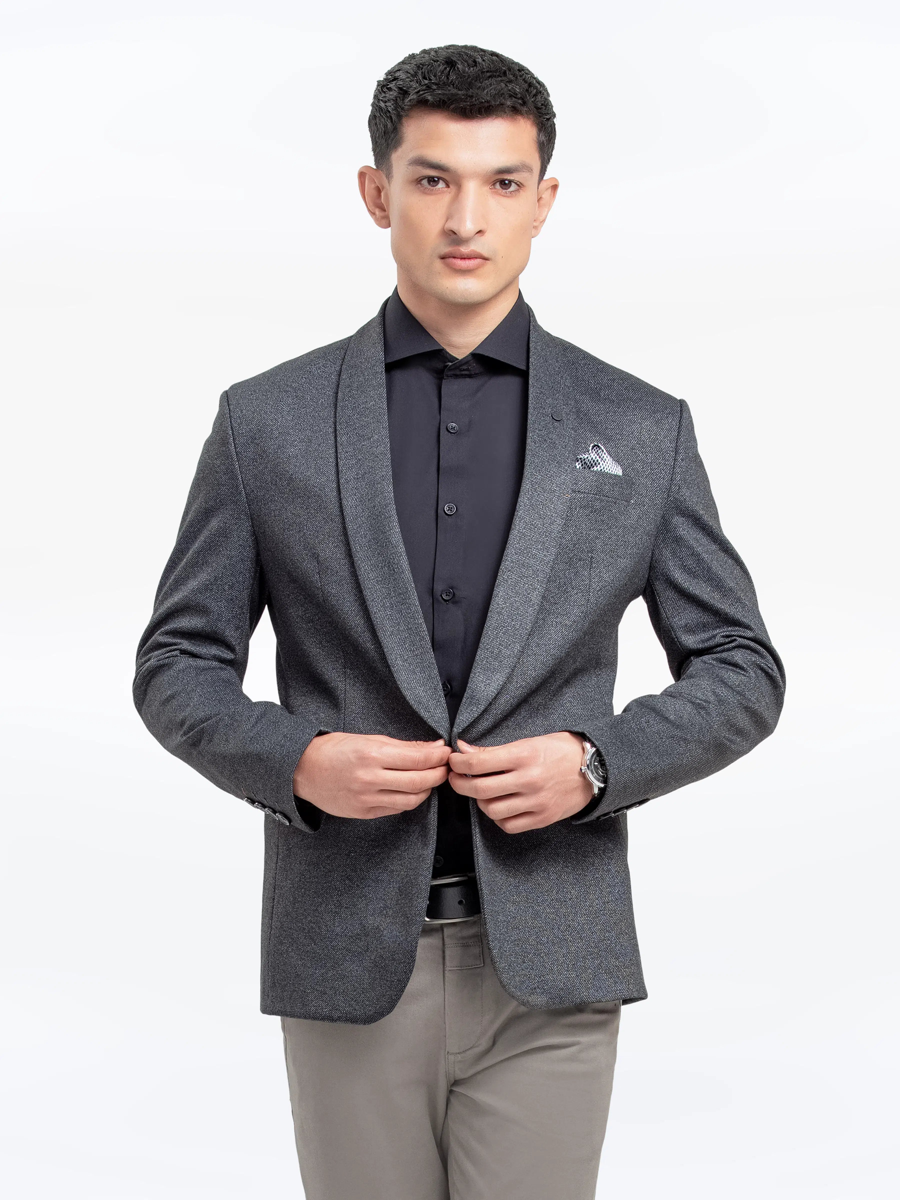 Men's Dark Grey Blazer - EMTBK24W-004