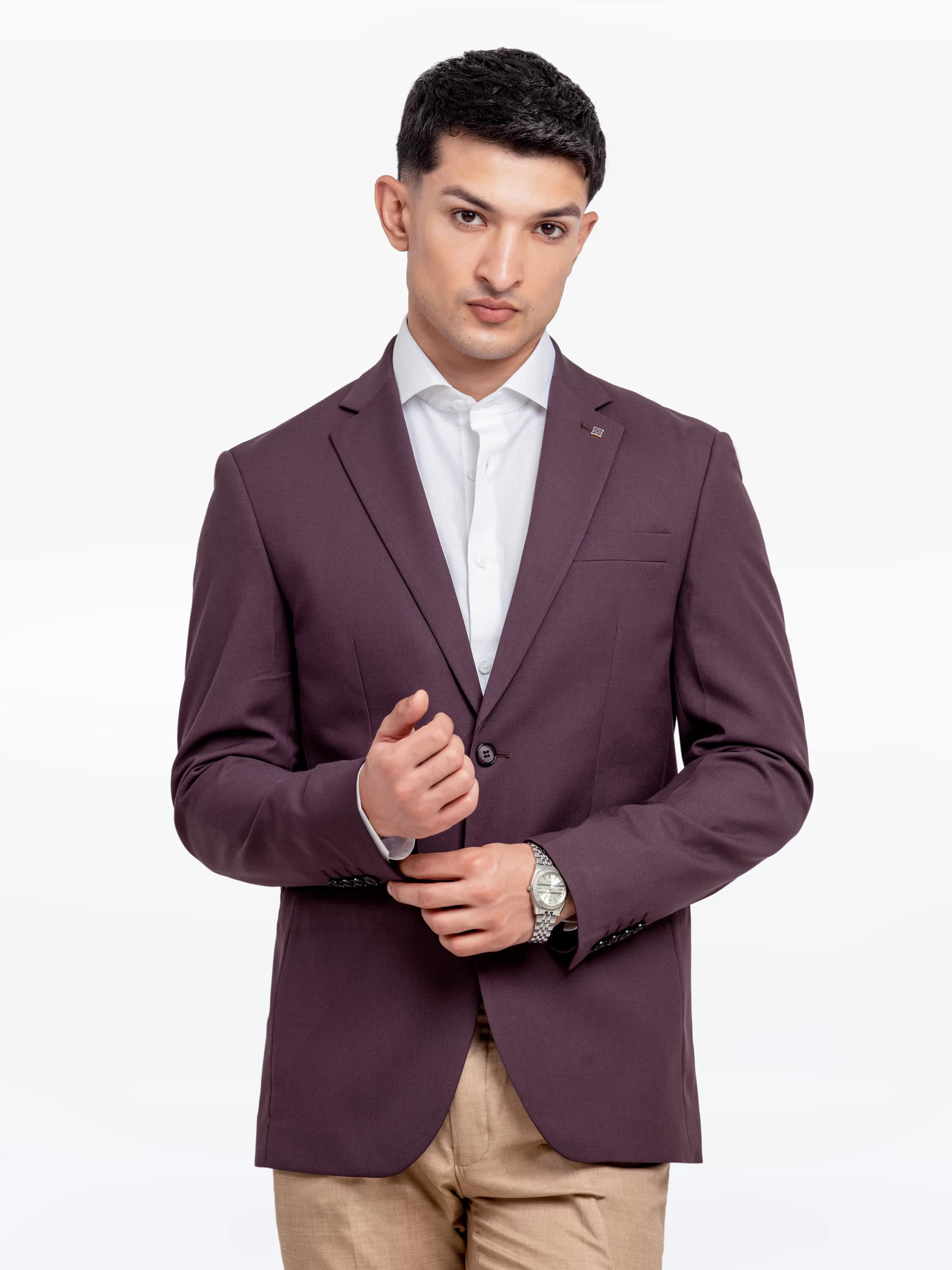 Men's Dark Plum Blazer - EMTB24-6872