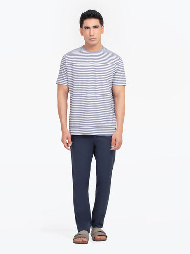 Men's Navy & White Graphic Tee - EMTGT5-030