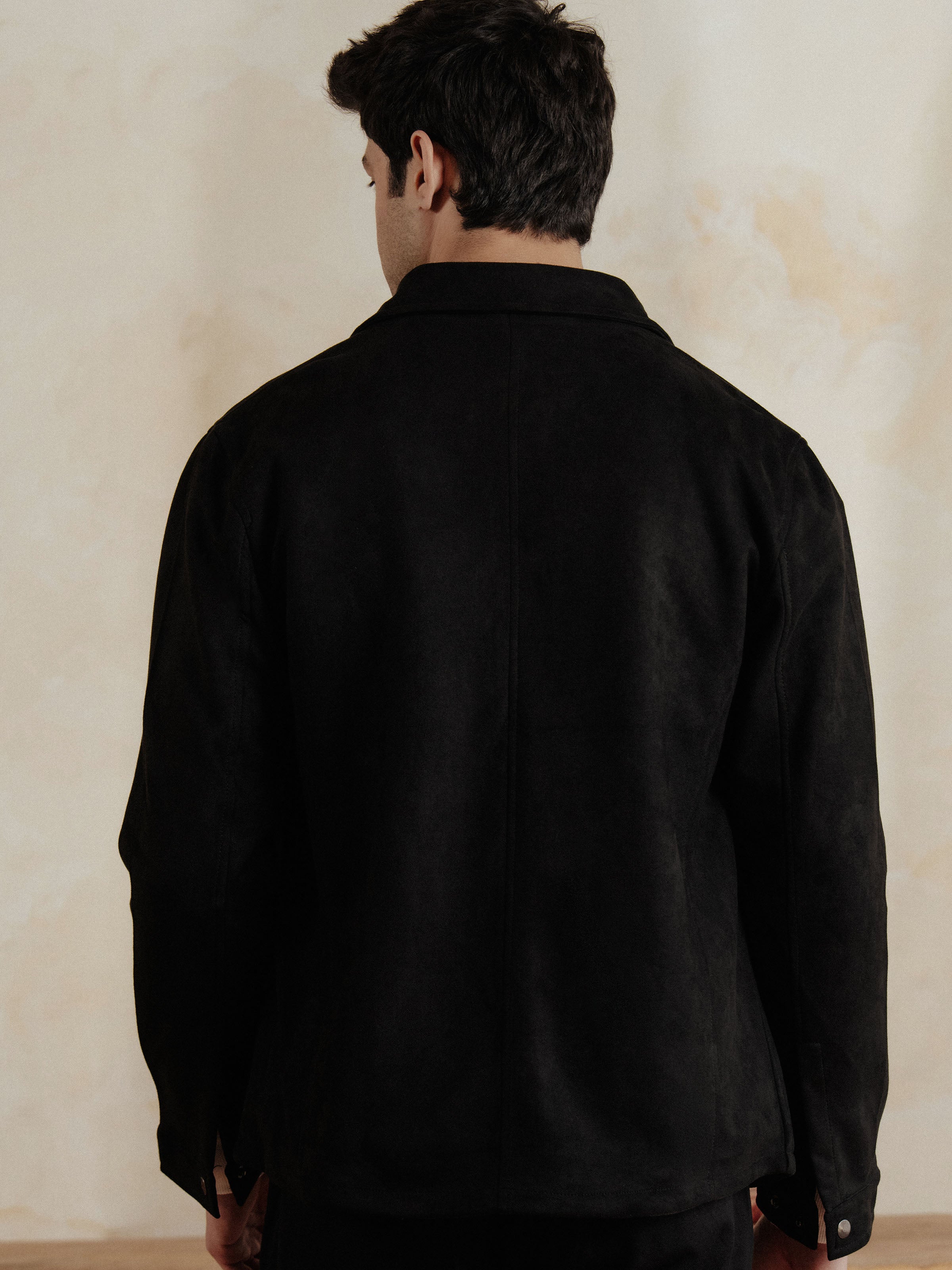 edenrobe Men's Black Shacket - EMTJS24-005 – edenrobe Pakistan