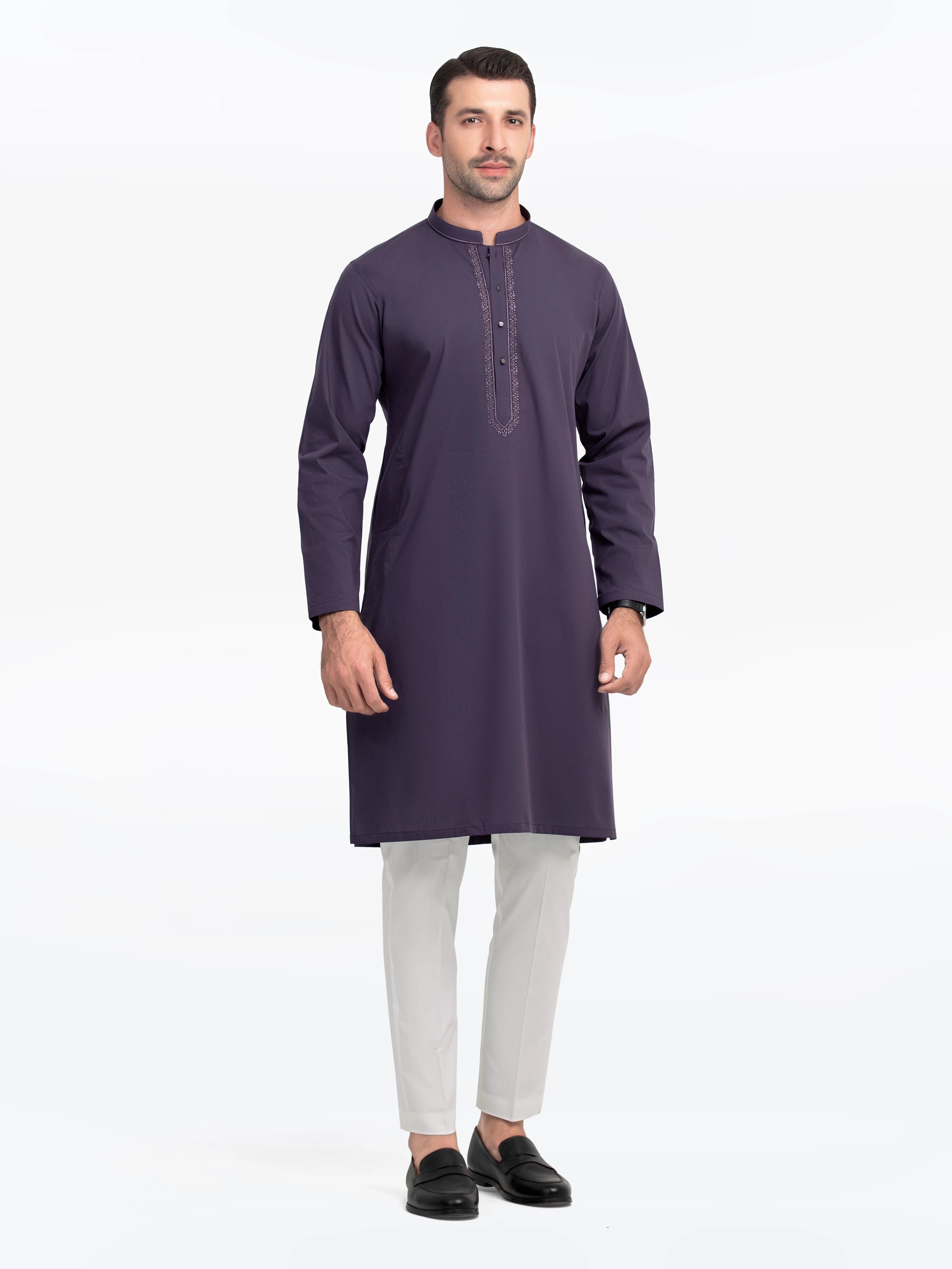 Men's Purple Kurta - EMTK5-99523