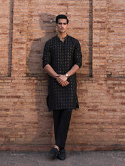 Men's Black Kurta Pajama - EMTKPC5-001