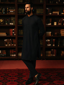 Men's Navy Blue Kurta Pajama - EMTKPT5-077