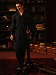 Men's Navy Blue Kurta Pajama - EMTKPT5-080