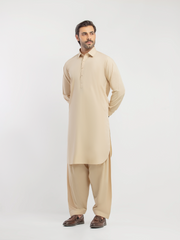 Men's Beige Kurta Shalwar - EMTKS5-41193