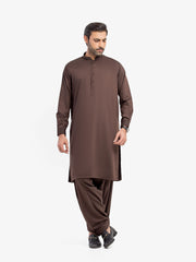 Men's Dark Brown Kurta Shalwar - EMTKS5-41201