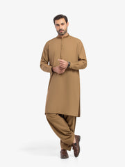 Men's Camel Kurta Shalwar - EMTKS5-41202