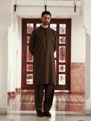 Men's Olive Green Shalwar Kameez - EMTKS6-41250
