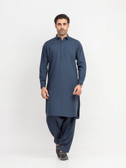 Men's Teal Blue Kurta Shalwar - EMTKS6-41236