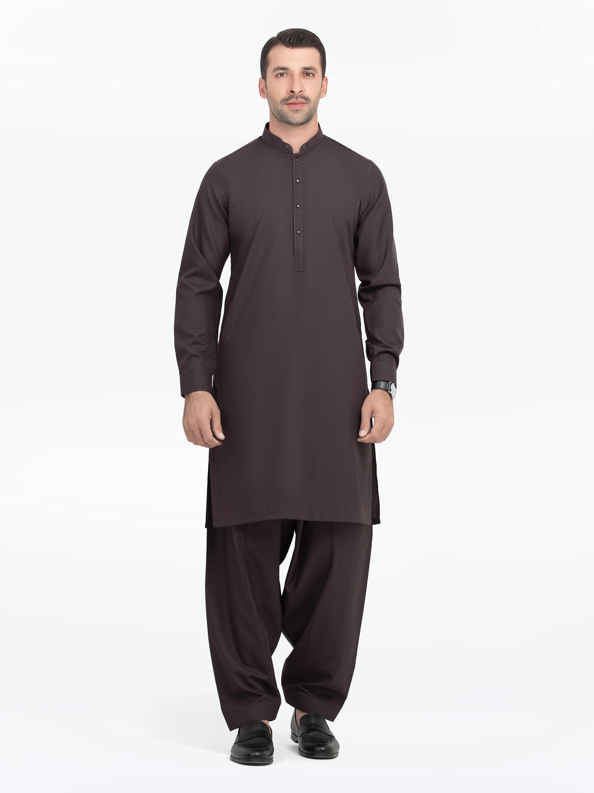 Men's Plum Kurta Shalwar - EMTKST5-99535