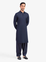 Men's Navy Blue Kurta Shalwar - EMTKST5-99586