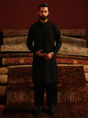 Men's Black Shalwar Kameez - EMTKST5-99619