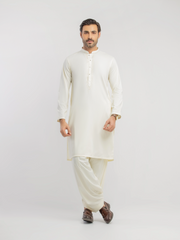 Men's Cream Kurta Shalwar - EMTKST5-99620