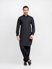 Men's Black Kurta Shalwar - EMTKST5-99631