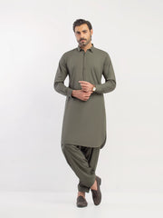 Men's Olive Green Shalwar Kameez - EMTKST5-99632