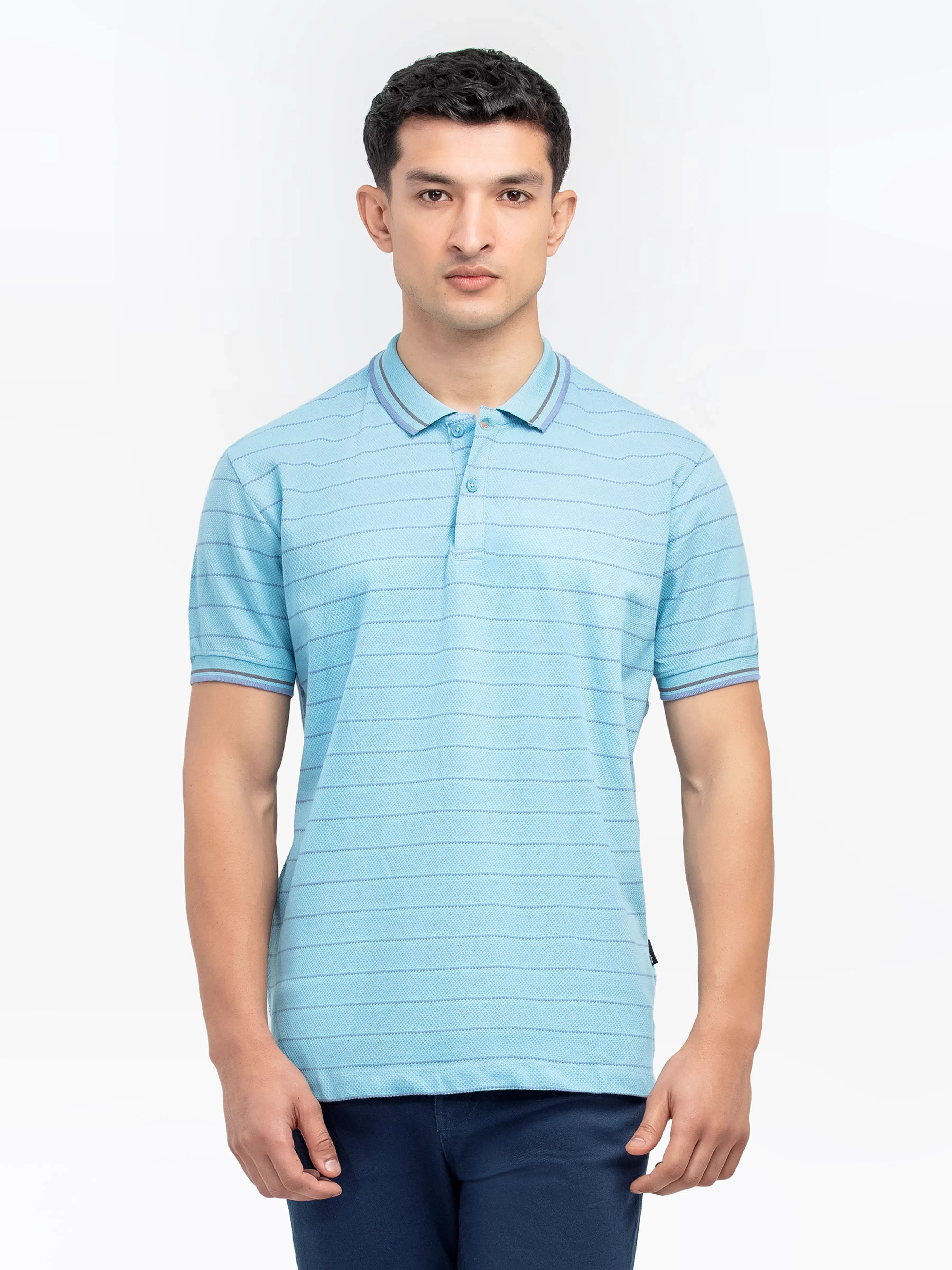 Men's Sky Blue Polo Shirt - EMTPS24-058